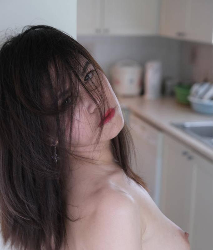 Attractive slim Asian girlfriend love party